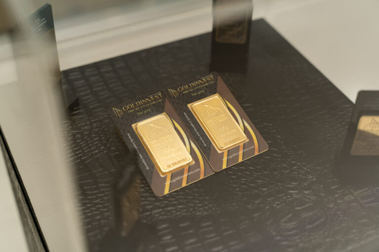 Due lingotti Goldinvest in confezione